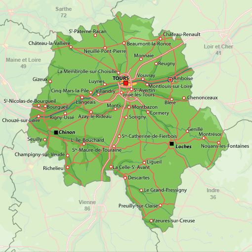 Cartes Indre et Loire 37